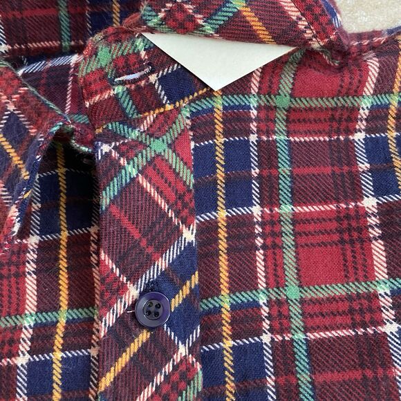 Vintage 80s Van Cort Printed Red Plaid Flannel Shirt Medium Deadstock New - Picture 5 of 9